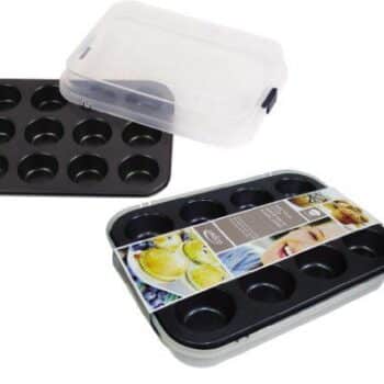 12 CUP MUFFIN PAN W/PLASTIC LID