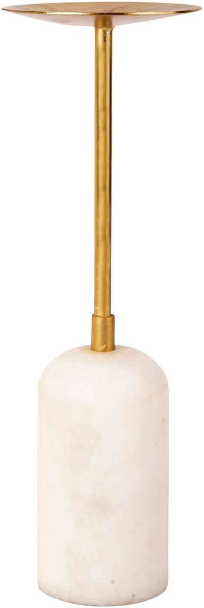 12" GOLD & MARBLE PILLAR CANDLE HOLDER
