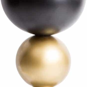 13"H BLACK AND GOLD METAL ORB