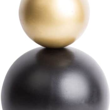13"H GOLD AND GOLD METAL ORB