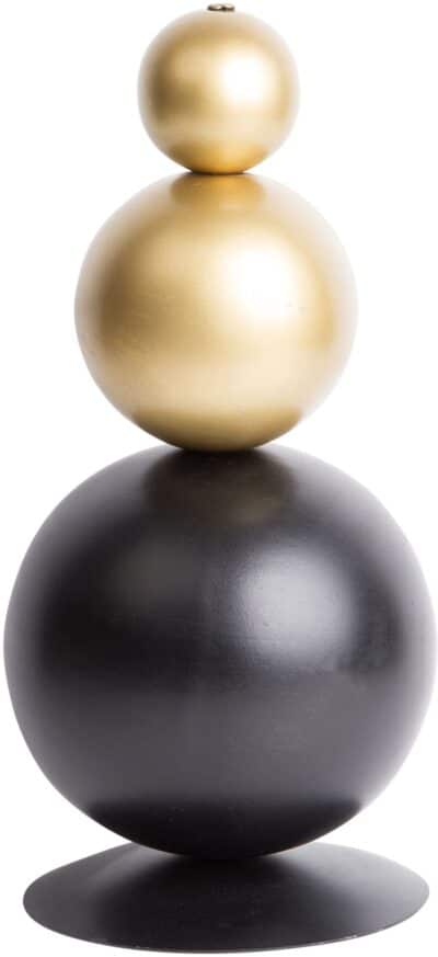 13"H GOLD AND GOLD METAL ORB