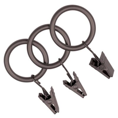 14PC CURTAIN CLIP RING 5/8-3/4" DARK BROWN
