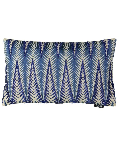 14X22 PINE BEAD EMBROIDERED BLUE PILLOW