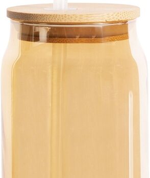 15.5OZ BEER CAN SIPPER GLASS WITH LID
