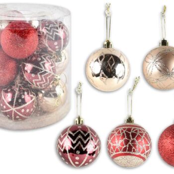15PK 60MM XMAS BALL RED/SILVER