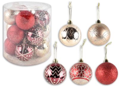 15PK 60MM XMAS BALL RED/SILVER
