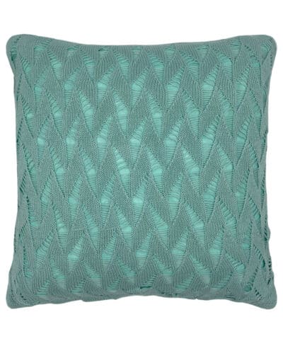 18X18 COTTON FISHNET KNIT CUSHION CAMEL