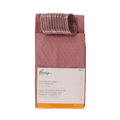 2.8G VINYL SHOWER CURTAIN W/C-RING SET ROSE