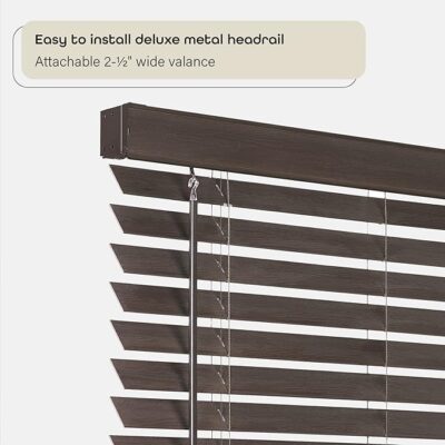 2" CORDLESS GII FAUX WOOD PLANTATION BLIND 30X64" - Image 2