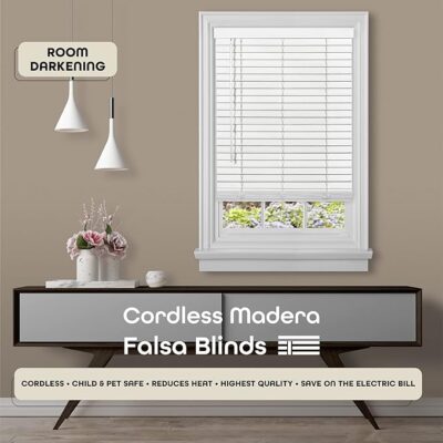 2" CORDLESS GII FAUX WOOD PLANTATION BLIND 36X64"