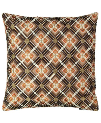 20X20 GEO FLAME EMBROIDERY PILLOW RUST
