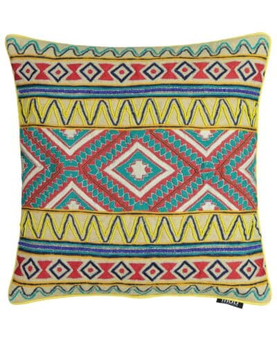 20X20 MULTICOLOR TRIBAL EMBROIDERED CUSHION