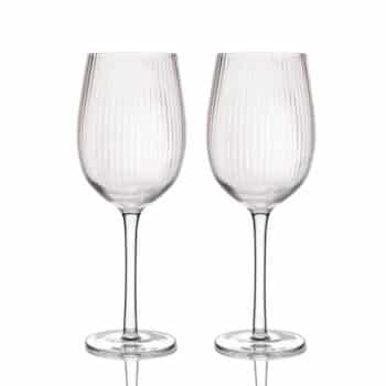 2PC WINE GLASS SET RIDGED BARCRAFT