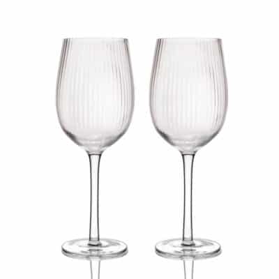 2PC WINE GLASS SET RIDGED BARCRAFT