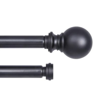 36-66 DOUBLE CURTAIN ROD WAKEFIELD 5/8 BLACK