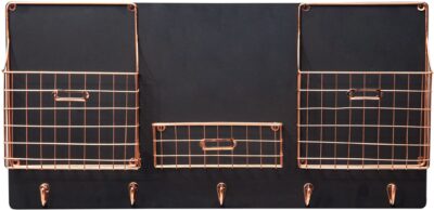 3PC COPPER WALL STORAGE BASKET