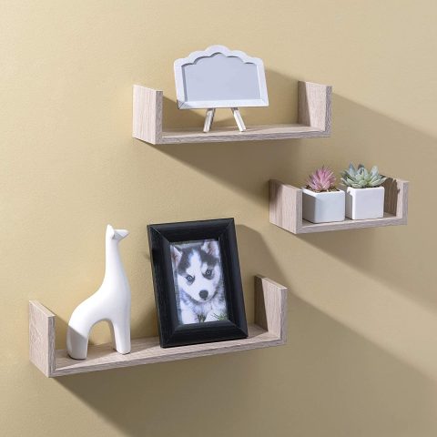 3PC FLOATING SHELF SET OAK - Image 2