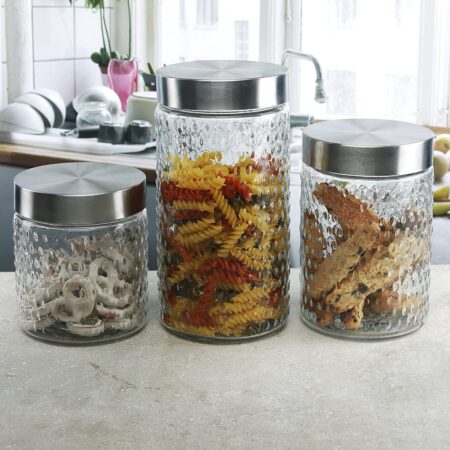 3PC GLASS CANISTER FLICKER