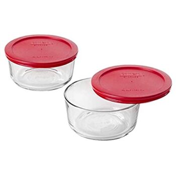 4 CUP FOOD STORAGE DISH W/SNUGFIT LID RED