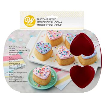 6 CAVITY SOLICONE HEART MOLD WILTON
