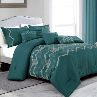 7PC LUXURY COMFORTER SET KEFIRA -  QUEEN
