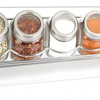 7PC SPICE JAR W/RACK EUROWARE