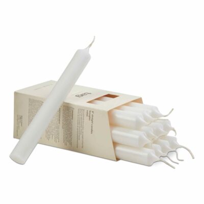 8" STRAIGHT CANDLE WHITE TAG
