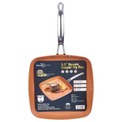 9.5" SQUARE COPPER FRYING PAN KITCHEN SENSE