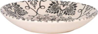 9.5"D BLACK MEDALLION ROUND PASTA BOWL