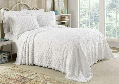 BEDSPREAD QUEEN COTTON WHITE