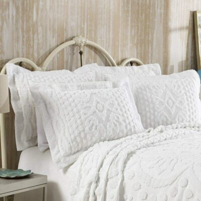 BEDSPREAD QUEEN COTTON WHITE - Image 2