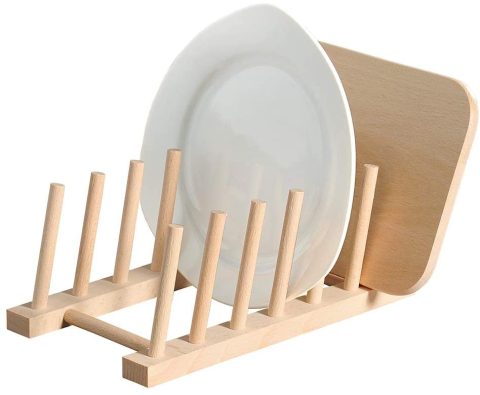 BEECH WOOD PLATE STAND 24X14CM