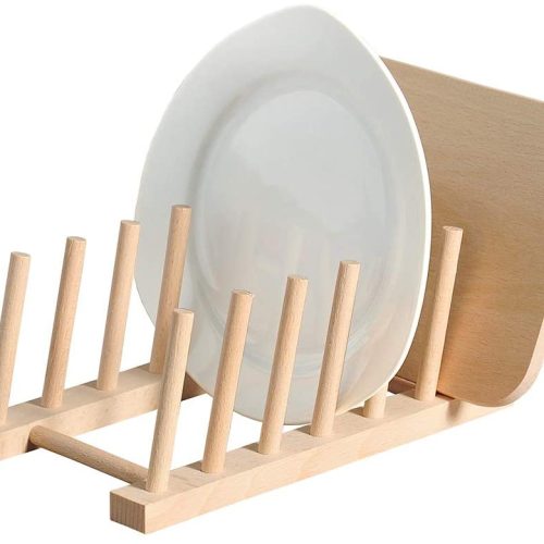 BEECH WOOD PLATE STAND 24X14CM