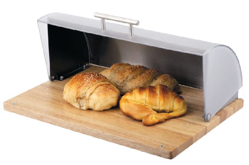 BREAD BOX W/ WOOD BASE LOGAN