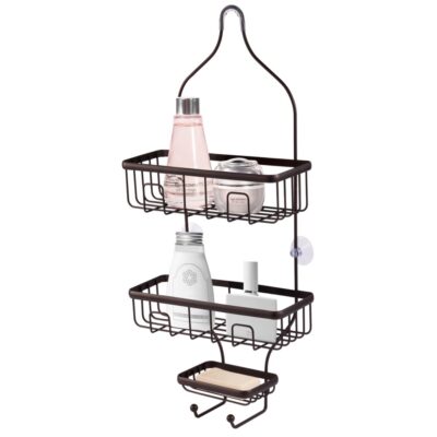 BRONZE 2 TIER SHOWER CADDY W/SOAP DISH