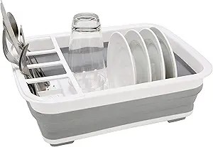 COLLAPSIBLE DISH RACK GREY