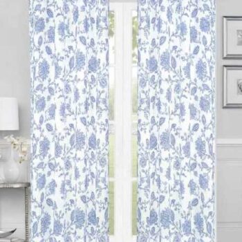 CURTAIN LINEN LOTUS 54X84 BLUE W/ GROMMET