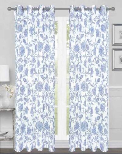 CURTAIN LINEN LOTUS 54X84 BLUE W/ GROMMET