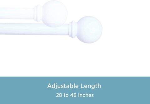 CURTAIN ROD 24-48" CHELSEA CAFE WHITE - Image 3