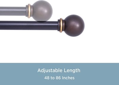 CURTAIN ROD 48-86" CHELSEA OIL RUBBED BRONZE - Image 2
