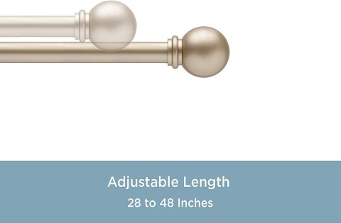 CURTAIN ROD CHELSEA 28-48" SOFT BRASS - Image 2