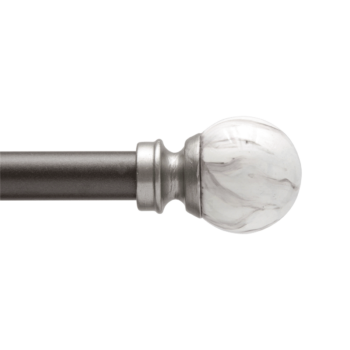 CURTAIN ROD JILLIAN 28-48" WHITE MARBLE