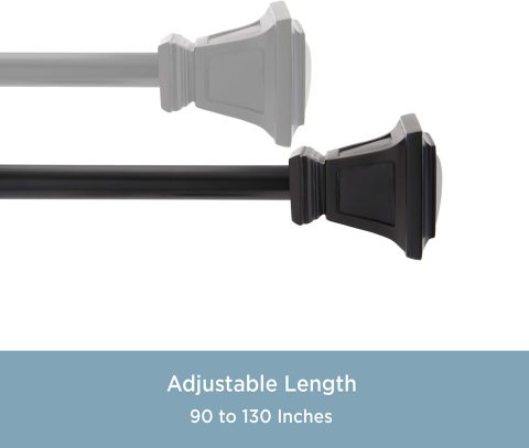 CURTAIN ROD SEVILLE 90-130" BLACK - Image 2