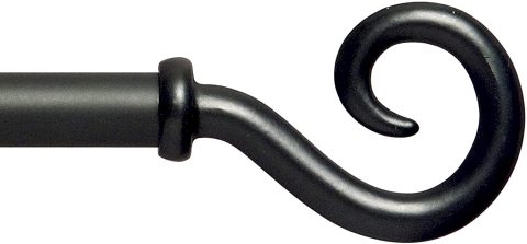 CURTAIN RODS SET 28 - 48" HOOK BLACK