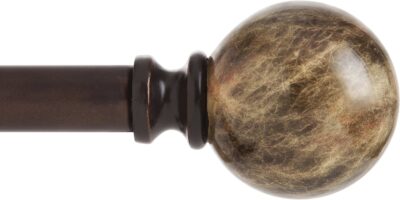 CURTIAN ROD 66-120" MARBLE BALL BROWN