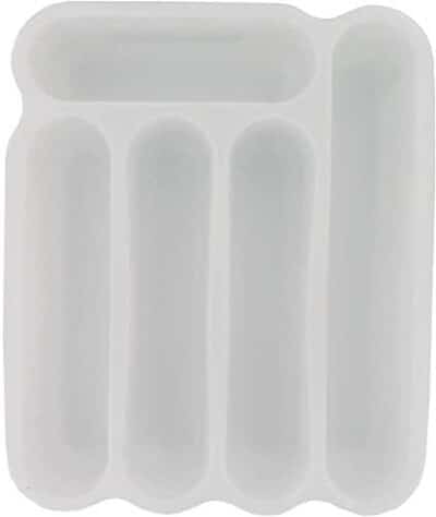 CUTLERY TRAY WHITE 5 COMPARTMENT STERILITE