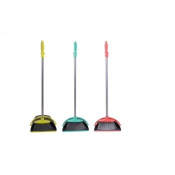 DUSTPAN W/BROOM SOFT GRIP LONG HANDLE