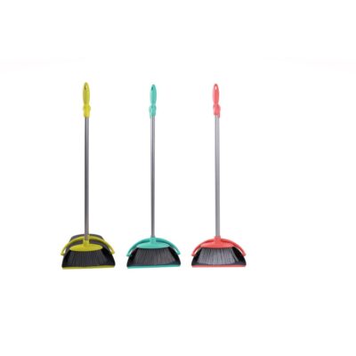 DUSTPAN W/BROOM SOFT GRIP LONG HANDLE