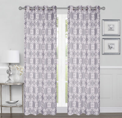 GEO PRINTED BLACKOUT GROMMET CURTAIN 84"
