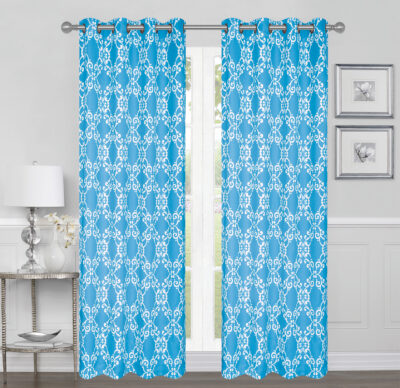 GEO PRINTED BLACKOUT GROMMET CURTAIN 84" - Image 2